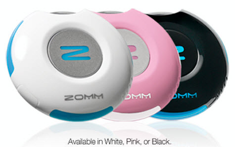 ZOMM Available in White, Pink, or Black Bluetooth